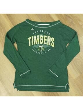 Adidas Portland Timbers Wide Neck Long Sleeve Shirt Green - Women's Large